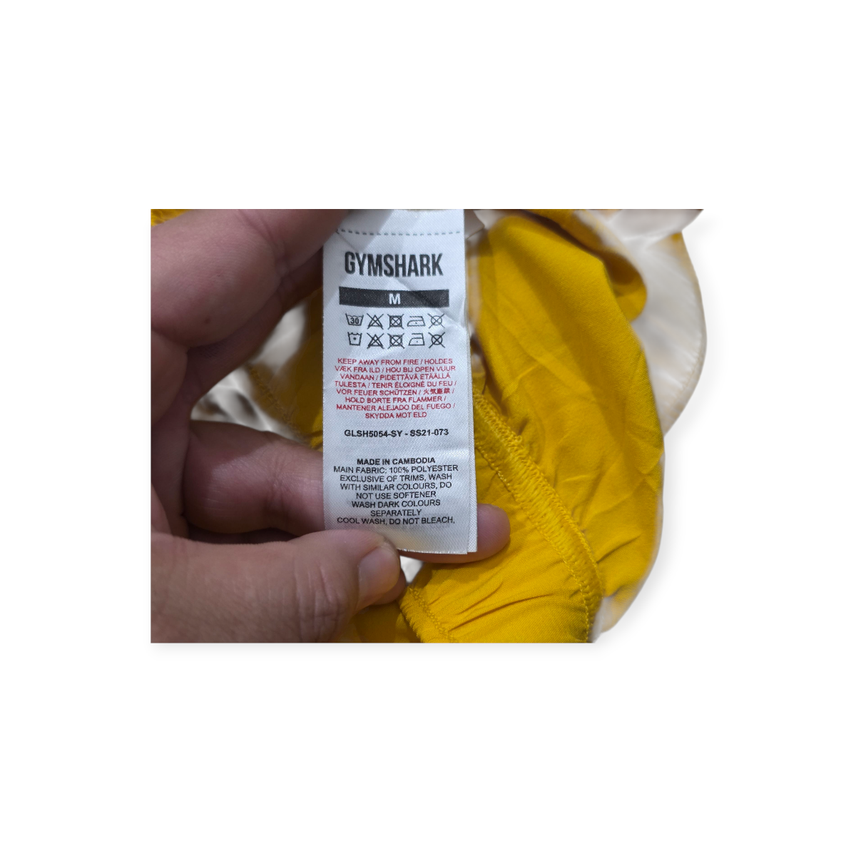 Short Gymshark Mediano M Amarillo De Mujer