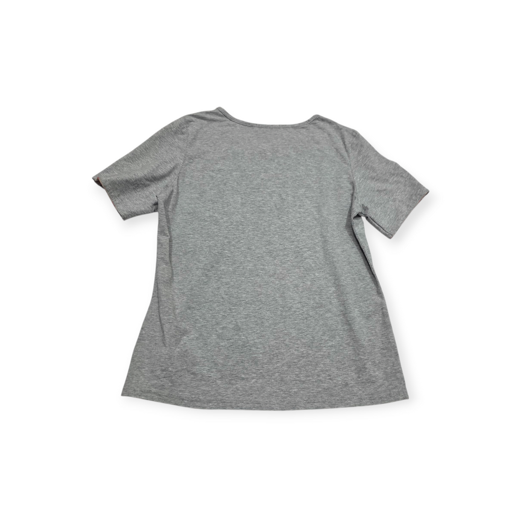Playera Burberry De Mujer Xgrande Xl Gris Manga Corta