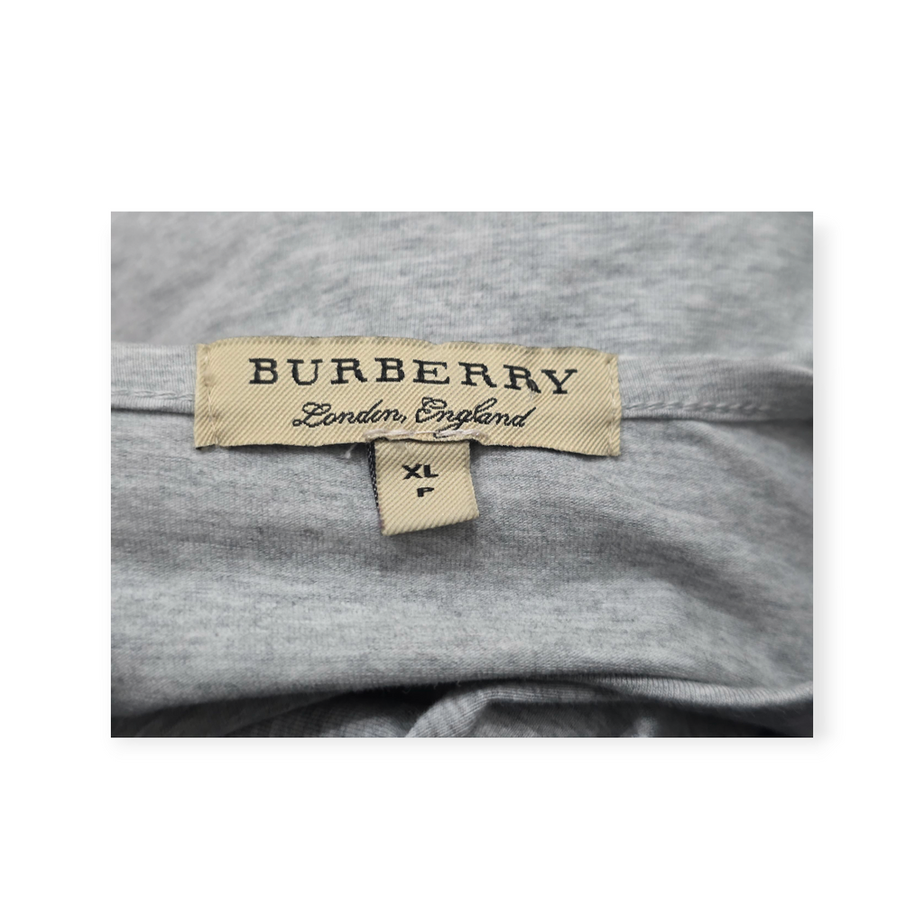 Playera Burberry De Mujer Xgrande Xl Gris Manga Corta