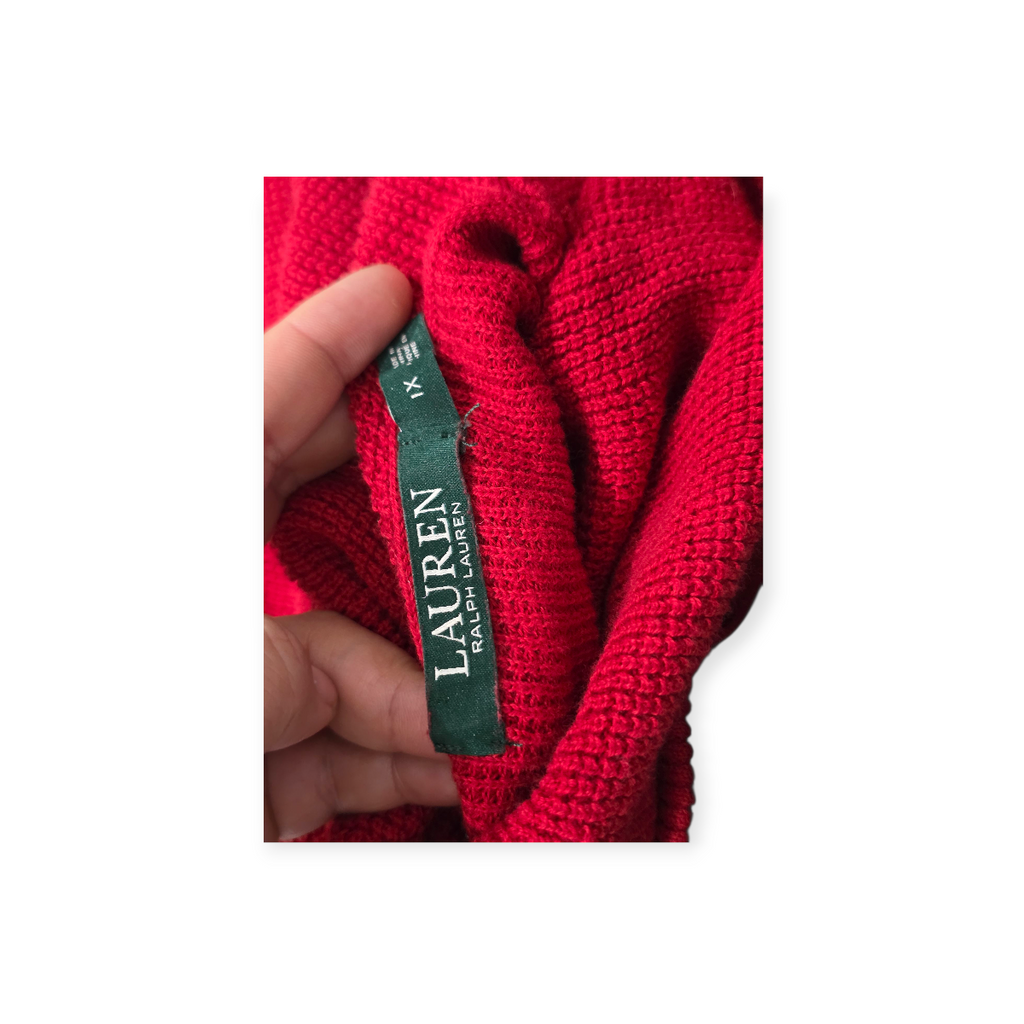Sueter Ralph Lauren De Mujer Color Rojo Turtle Neck Talla 1x