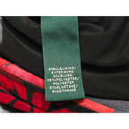 Vestido Ralph Lauren Talla 4 Negro Manga Larga Flores Rojas