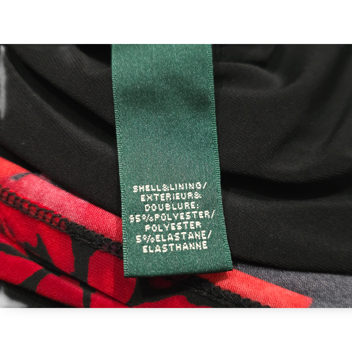Vestido Ralph Lauren Talla 4 Negro Manga Larga Flores Rojas
