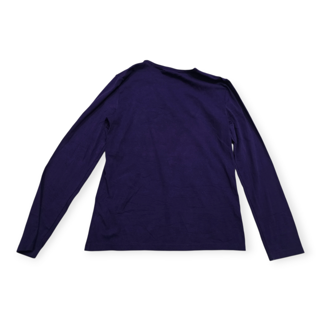 Playera Ralph Lauren Manga Larga Morado Con Detalles Negro