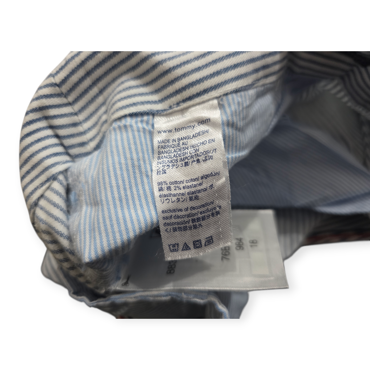 Short Tommy Hilfiger Talla 18 Azul Con Blanco Rayado