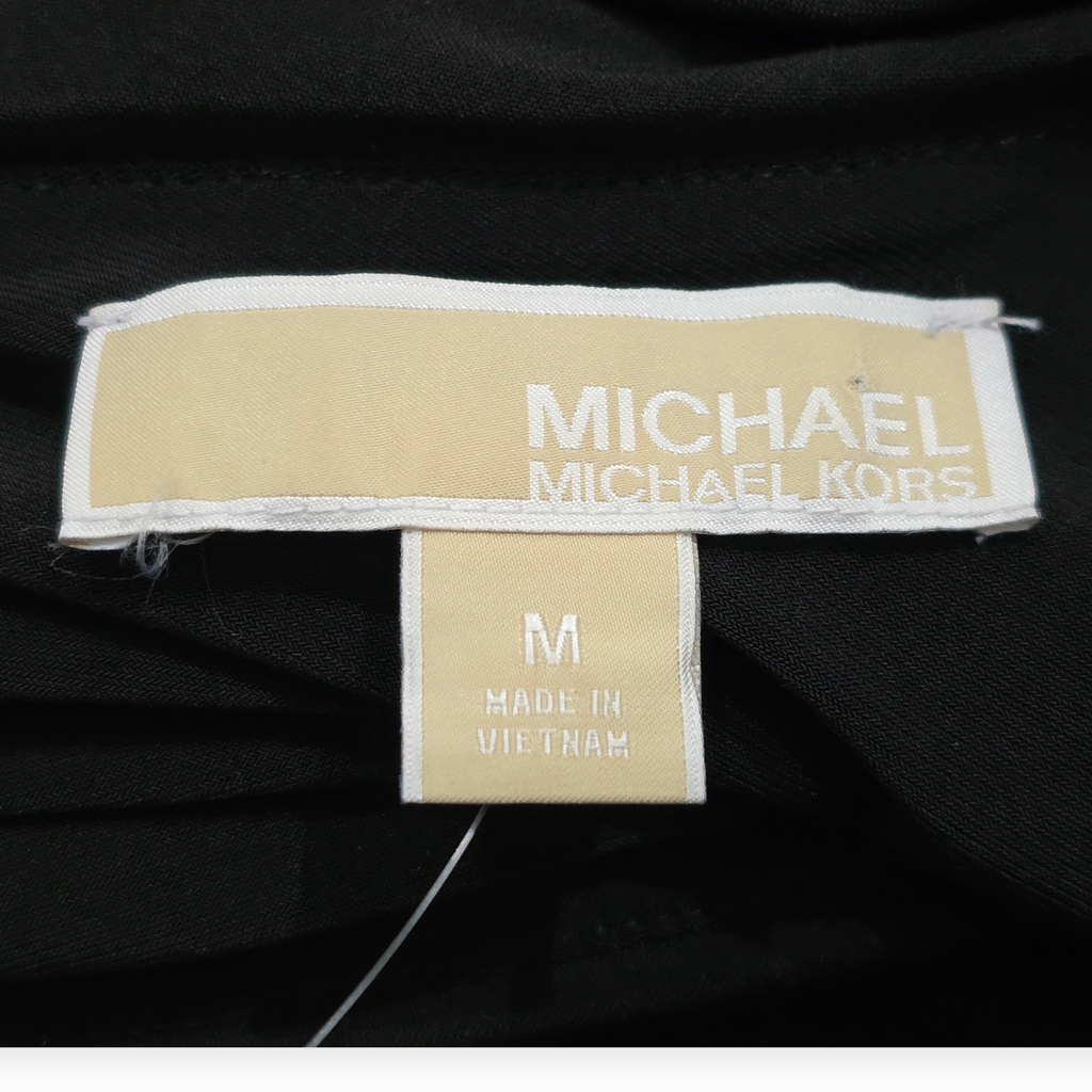 Michael Kors Vestido Negro Moderno Corte Irregular Talla M