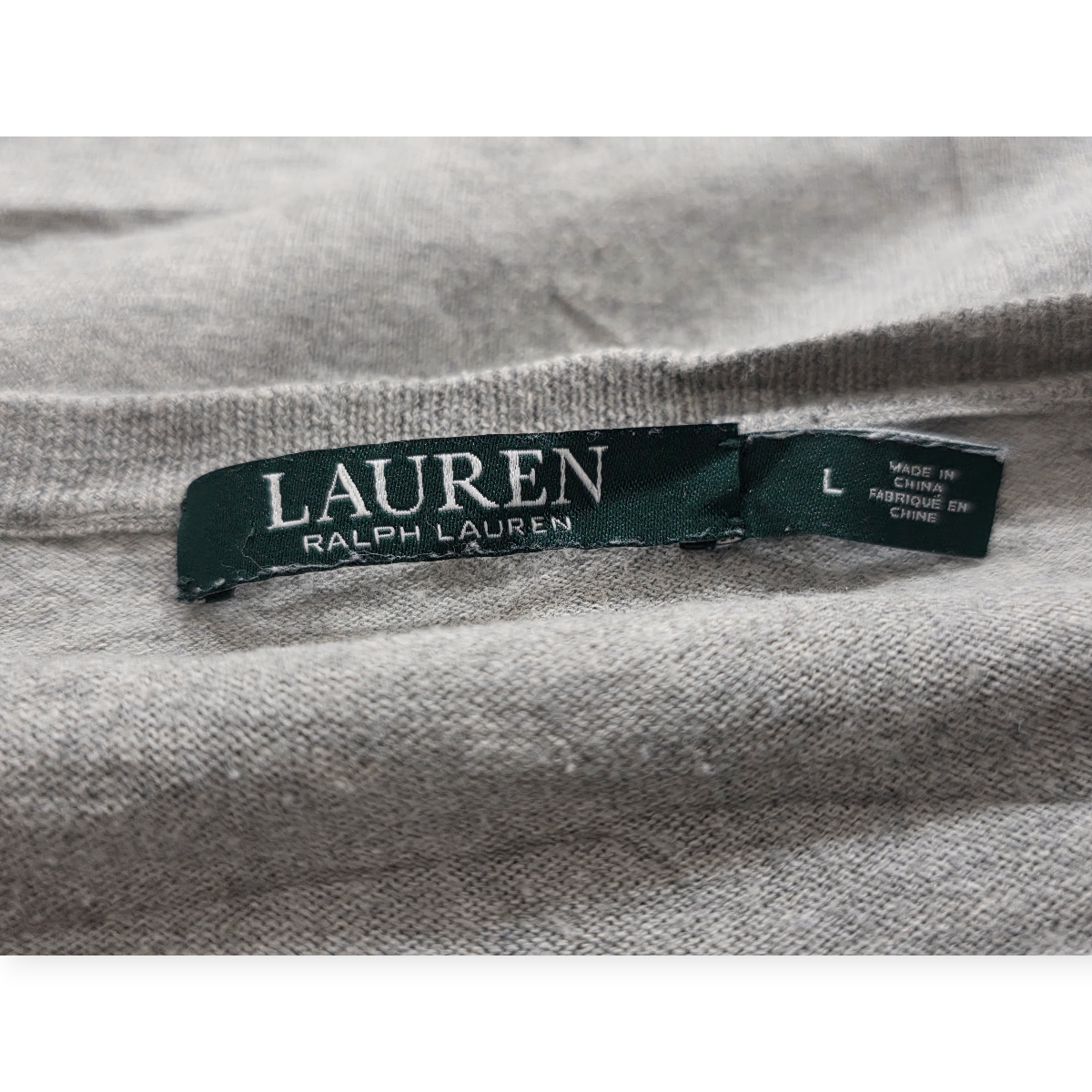 Blusa Ralph Lauren Grande L Gris Con Lunares