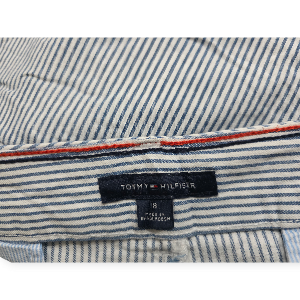 Short Tommy Hilfiger Talla 18 Azul Con Blanco Rayado