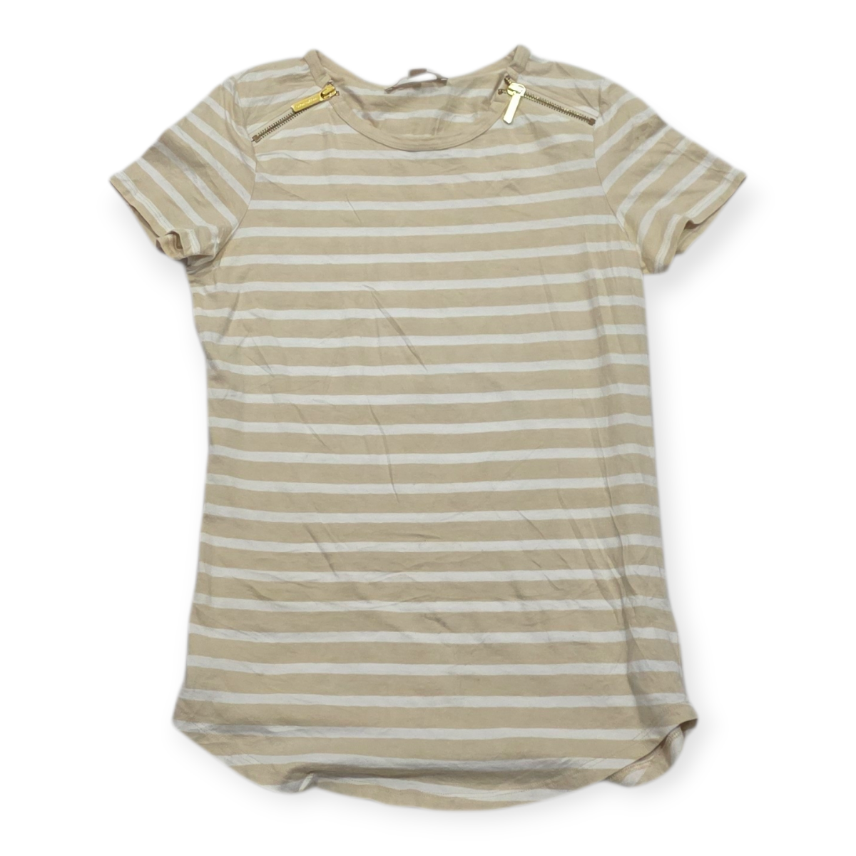 Playera Michael Kors Rayada Chico S Color Crema Manga Corta