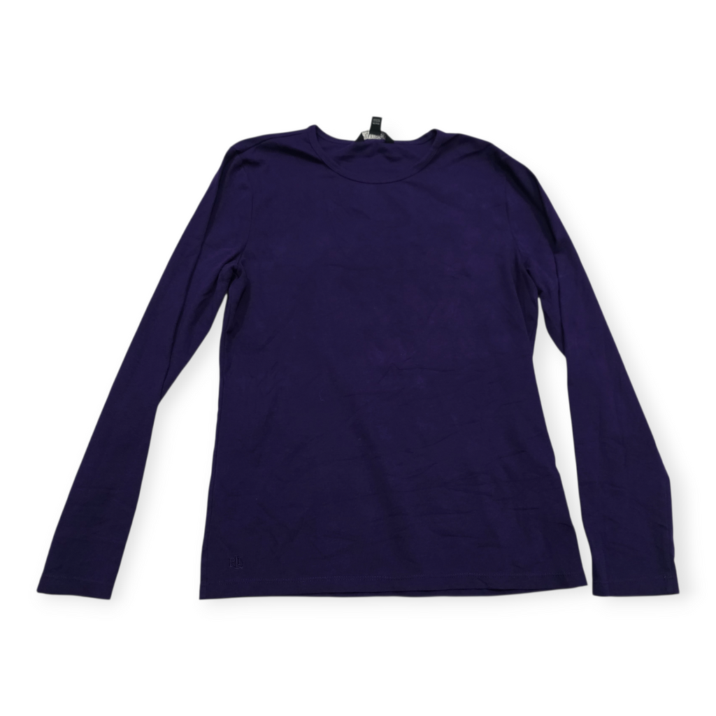 Playera Ralph Lauren Manga Larga Morado Con Detalles Negro