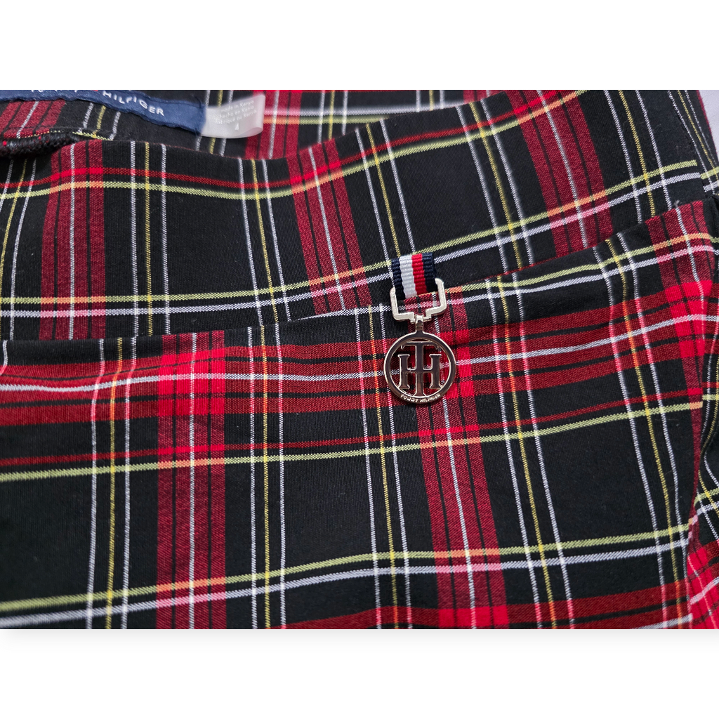 Legging Tommy Hilfiger Talla 4 Rojo/negro A Cuadros
