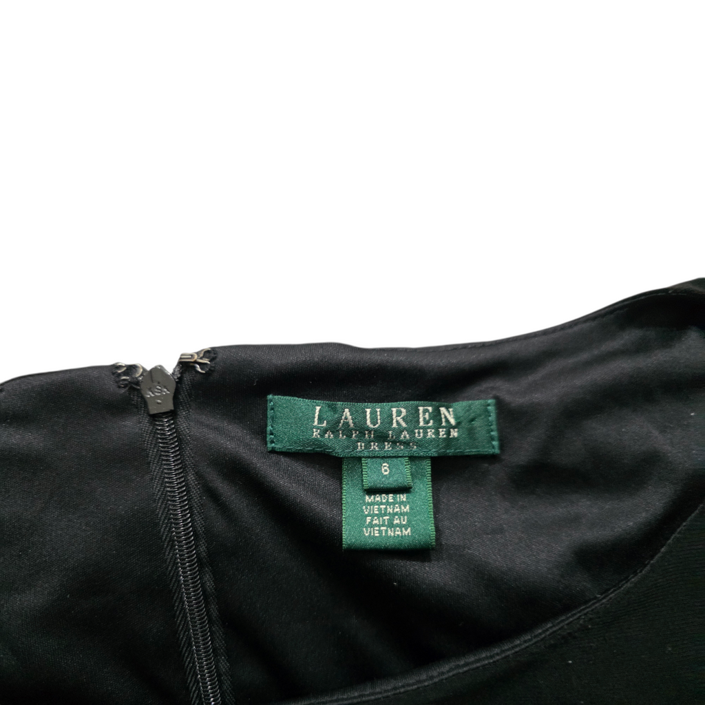 Vestido Ralph Lauren Talla 6 Color Negro Con Falda Blanca